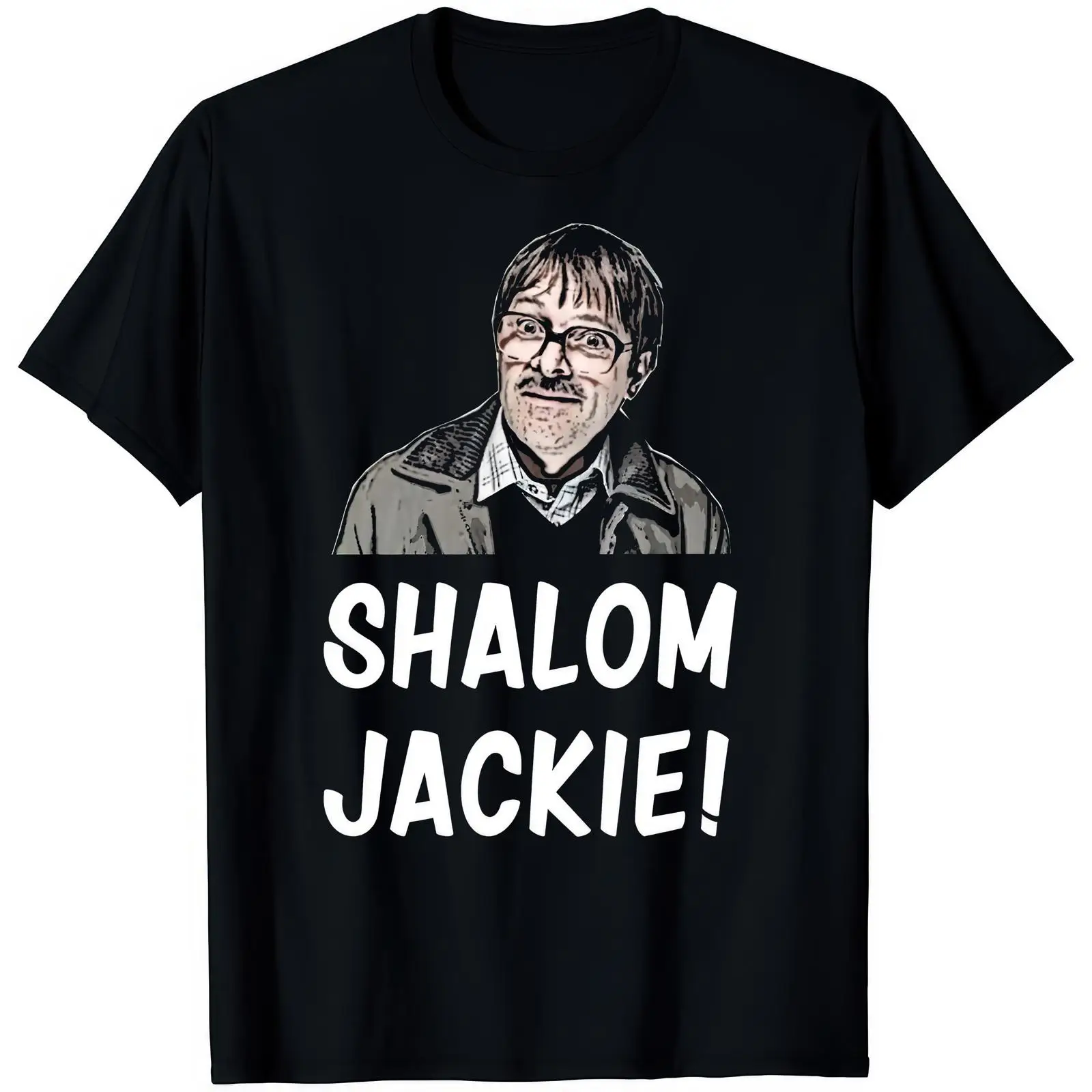 Vintage Fashion Uk - เสื้อยืด Shalom Jackie ลายคำพูดตลกจากละครอังกฤษ สไตล์วินเทจ ซักแล้ว
