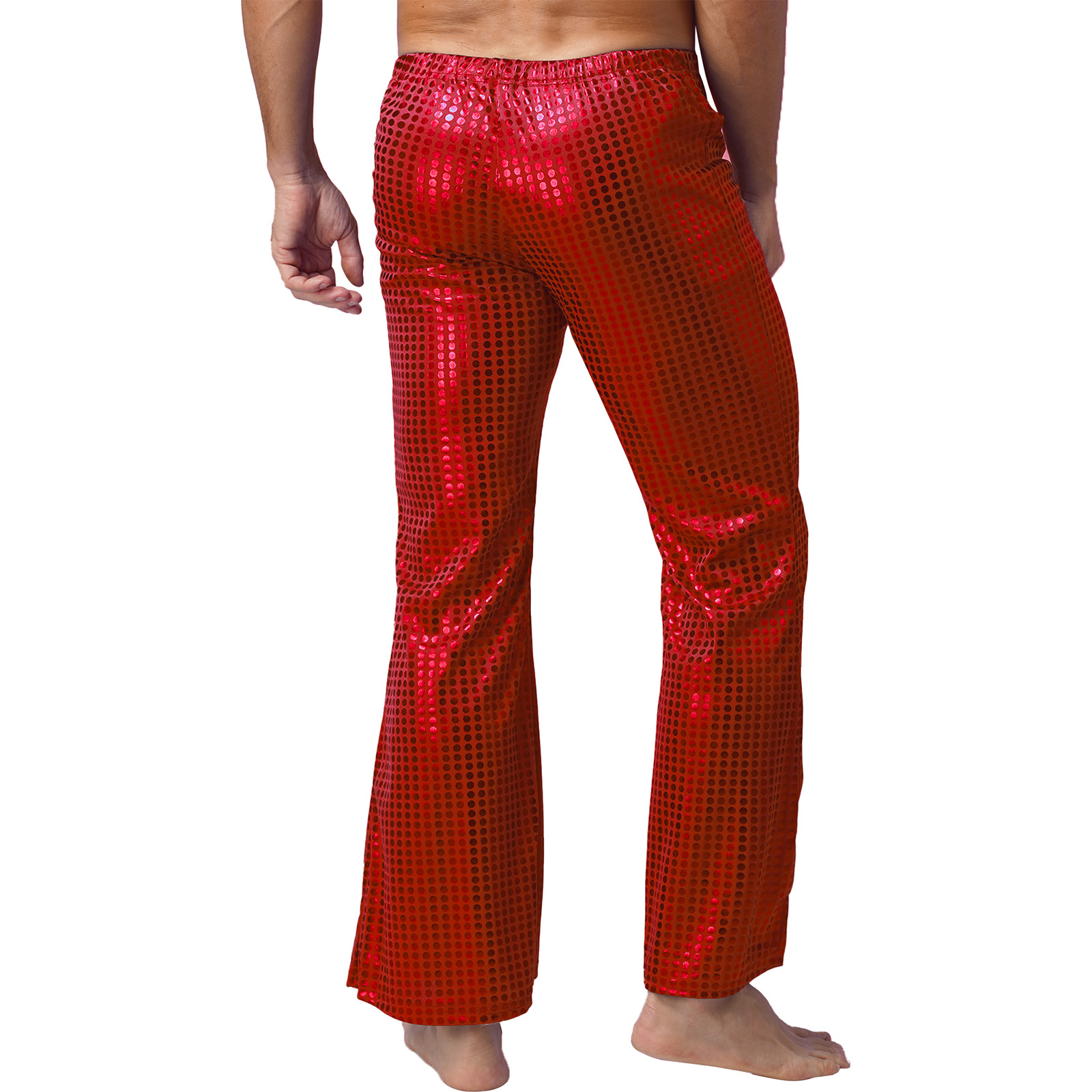 Wide Leg Trouser 70S - กางเกงบุรุษทรงฮิปฮอปดิสโก้ปักเลื่อมสำหรับผู้ชาย70s กางเกงสำหรับนักเต้นกางเกงเอวยางยืดกางเกงขาบาน