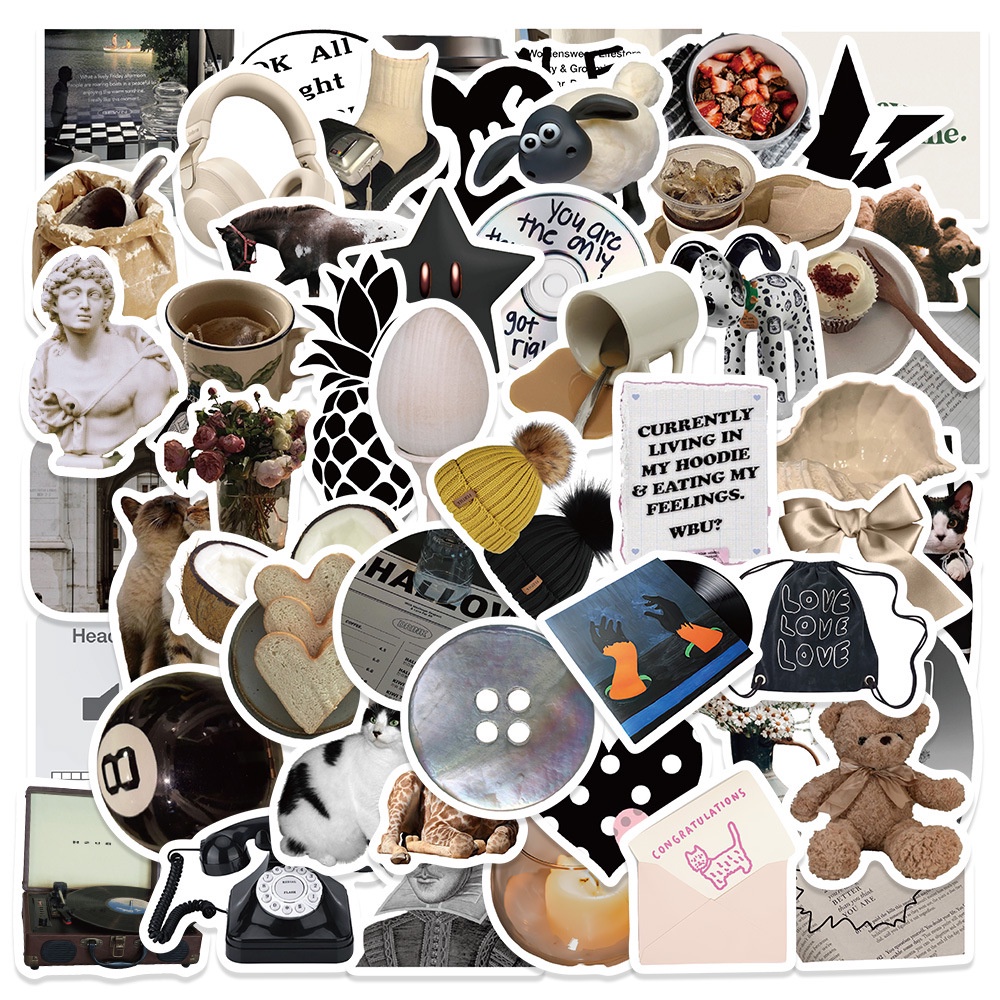 Vintage Fashion Store - 60 ชิ้น สติกเกอร์แฟชั่นทันสมัย 3 มิติ สไตล์วินเทจ