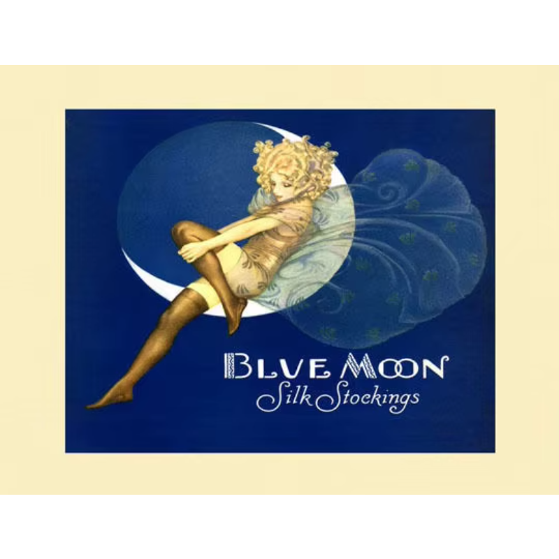 Vintage Fashion Prints For Wall - BLUE MOON Fairy ถุงน่องแฟชั่น Vintage Repo