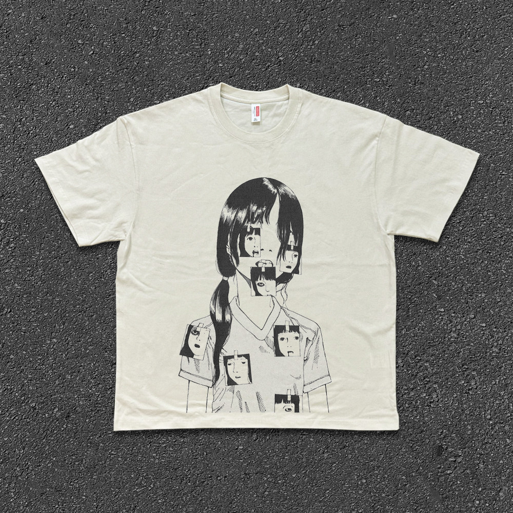 Vintage Fashion Illustration - เสื้อยืดผ้าฝ้ายใหม่ปี 2026 ลายกราฟิกสไตล์วินเทจ เสื้อยืดแขนสั้นสไตล์วิทยาลัยวินเทจ