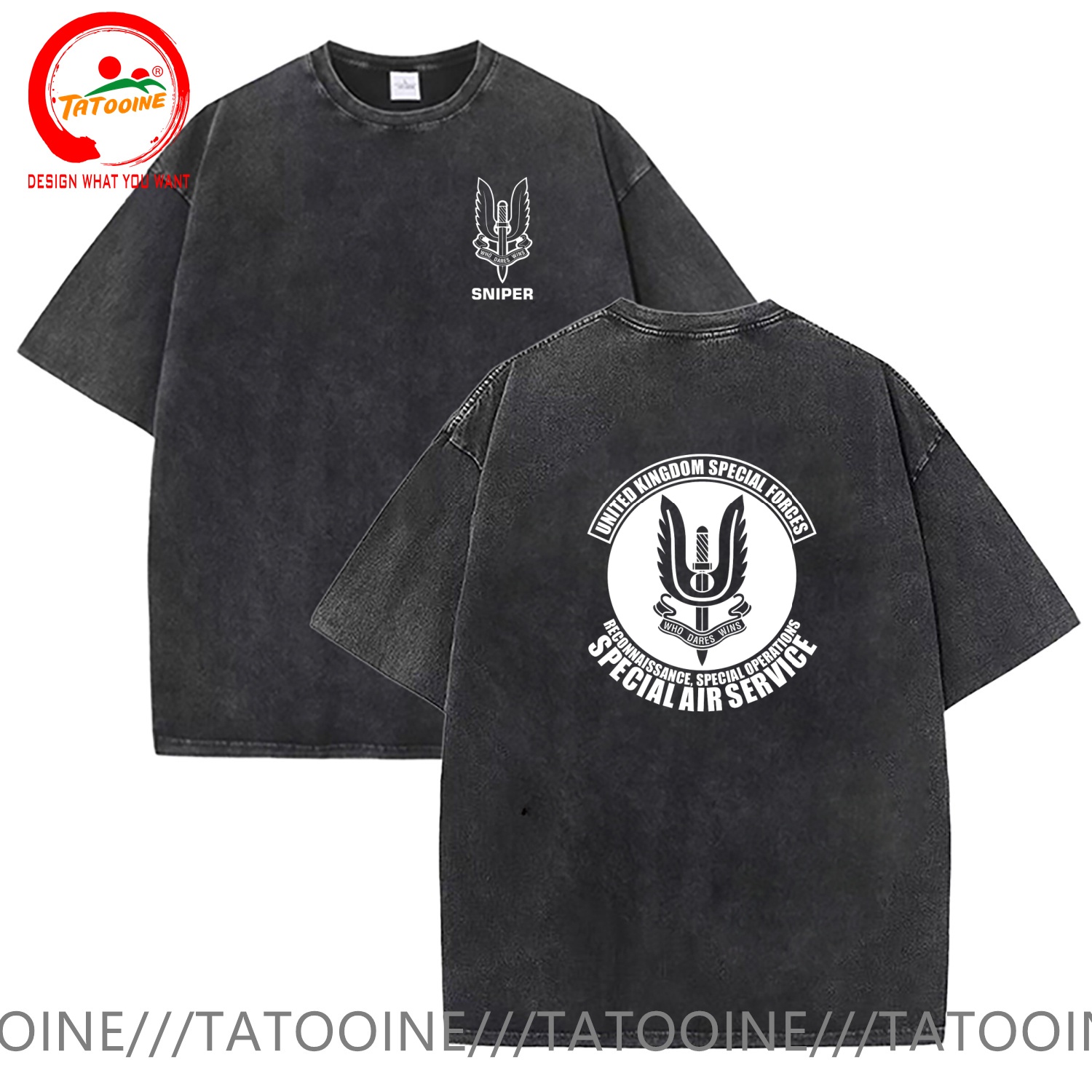 Vintage Fashion Uk - เสื้อยืดผ้าฝ้ายวินเทจลายตลก ดีไซน์เนอร์จากสหราชอาณาจักร หน่วยรบพิเศษ หน่วยรบทางอากาศ เสื้อยืดผู้ชายแฟชั่น