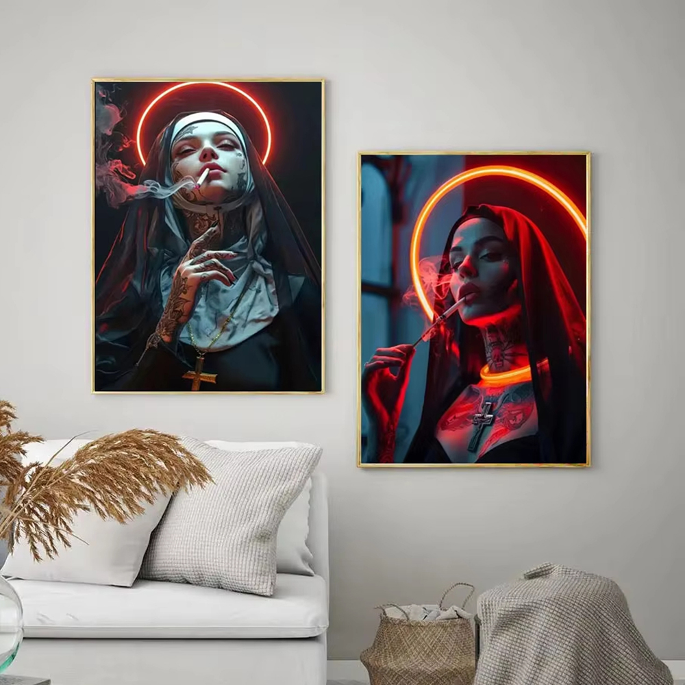 แฟชั่นสาวสักลายแม่ชี โปสเตอร์ผ - Vintage Fashion Prints For Wall บทวิจารณ์และราคา