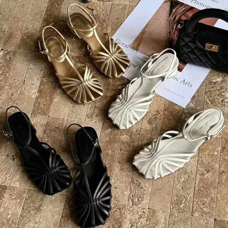 รองเท้าสานสไตล์ฝรั่งเศสวินเทจ  - Vintage Fashion Outfit บทวิจารณ์และราคา