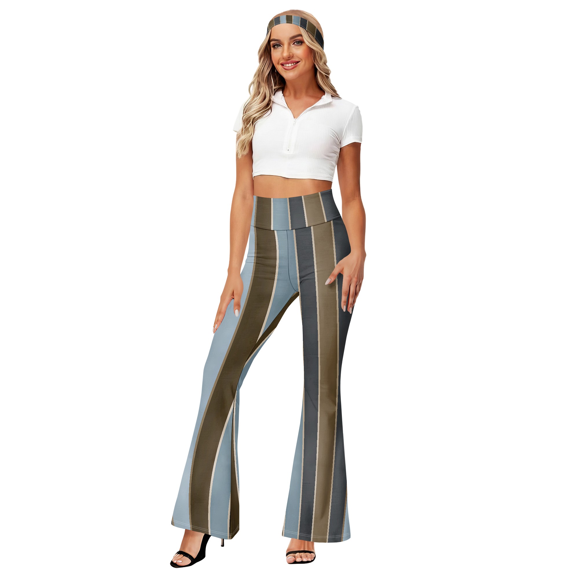 กางเกงขาบานเอวสูงลายทาง, กางเก - Wide Leg Trouser 70S บทวิจารณ์และราคา