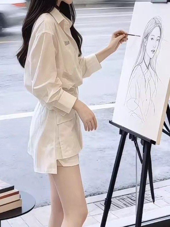 ชุดเสื้อคอปกสีขาวแฟชั่นและกระโ - Vintage Fashion Outfit บทวิจารณ์และราคา