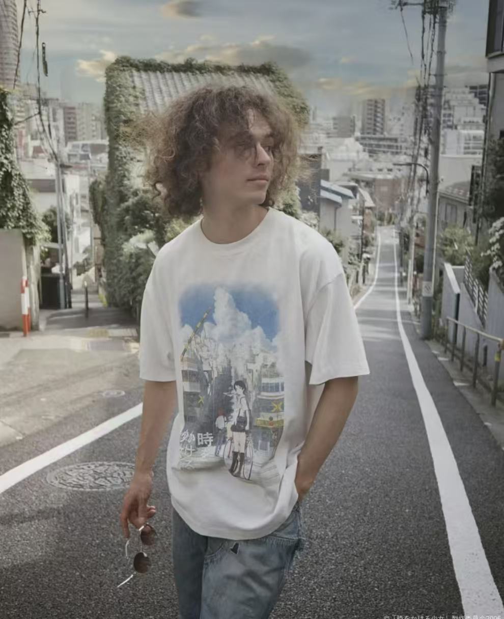 เสื้อยืดแขนสั้นแฟชั่นสไตล์อนิเ - Vintage Fashion Illustration บทวิจารณ์และราคา