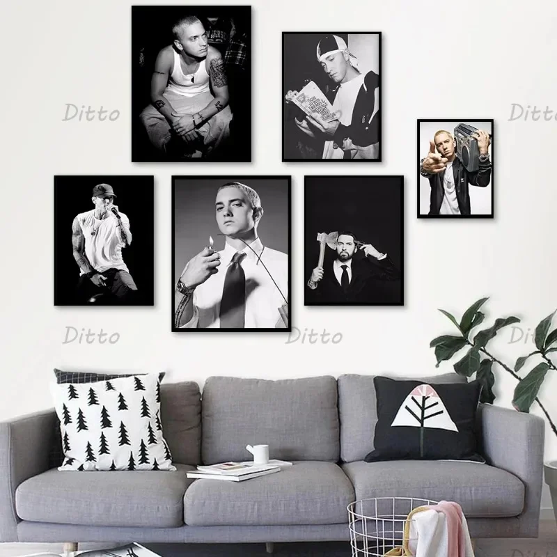 ฮิปฮอปแร็ปเปอร์นักร้องเอมิเน็ม - Vintage Fashion Prints For Wall บทวิจารณ์และราคา