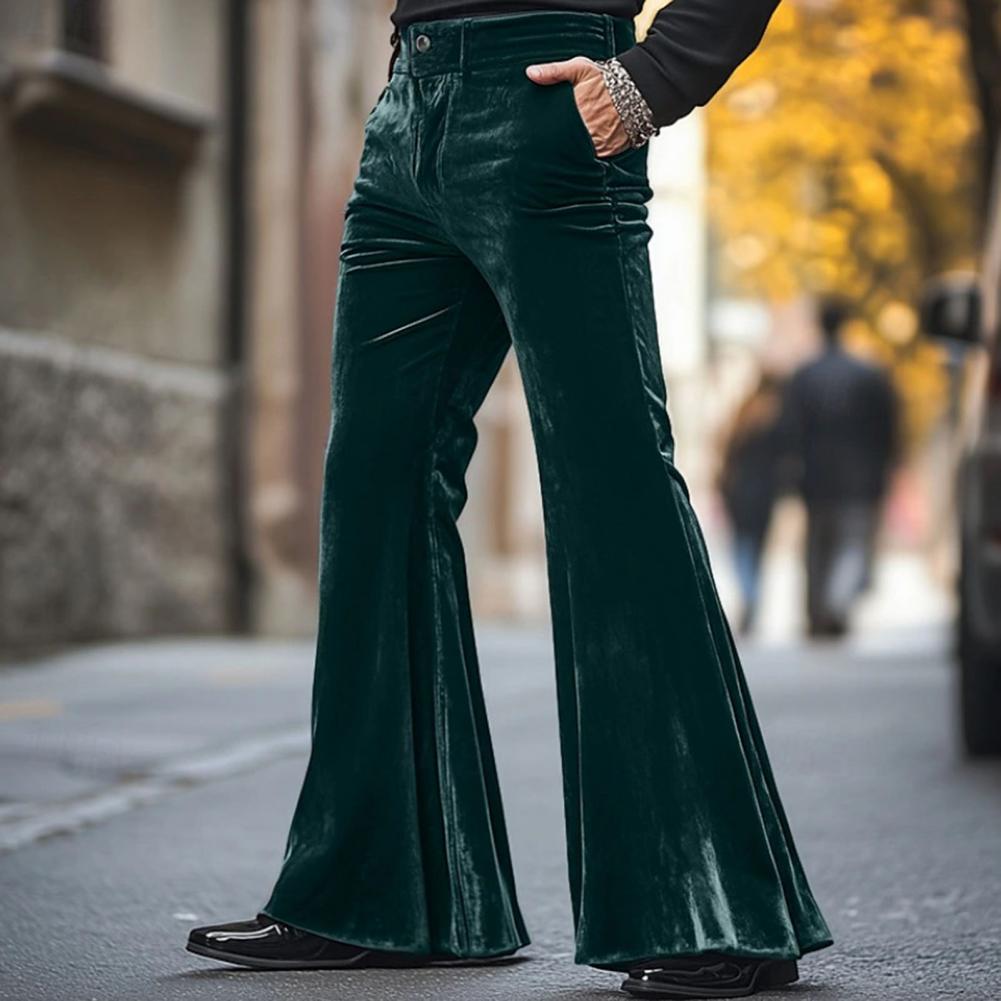 ผู้ชายกระดิ่งด้านล่างกํามะหยี่ - Wide Leg Trouser 70S บทวิจารณ์และราคา