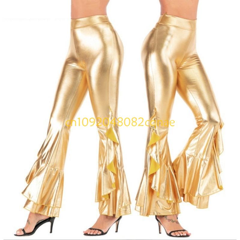 ผู้หญิง Glossy METALLIC Flared - Wide Leg Trouser 70S บทวิจารณ์และราคา