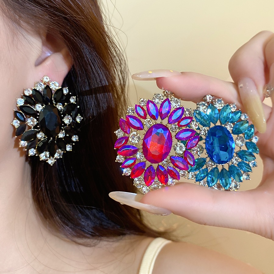 ต่างหูคริสตัลรูปวงรีประดับดอกไ - Vintage Fashion Center บทวิจารณ์และราคา