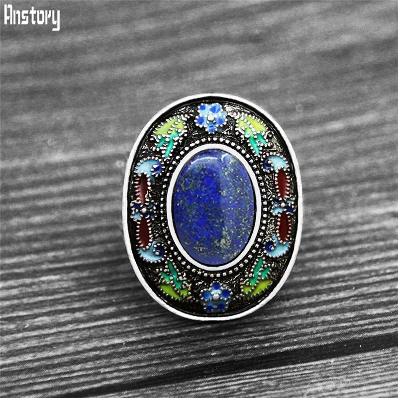 Vintage Oval Lapis แหวนผู้หญิง - Vintage Fashion Illustration บทวิจารณ์และราคา