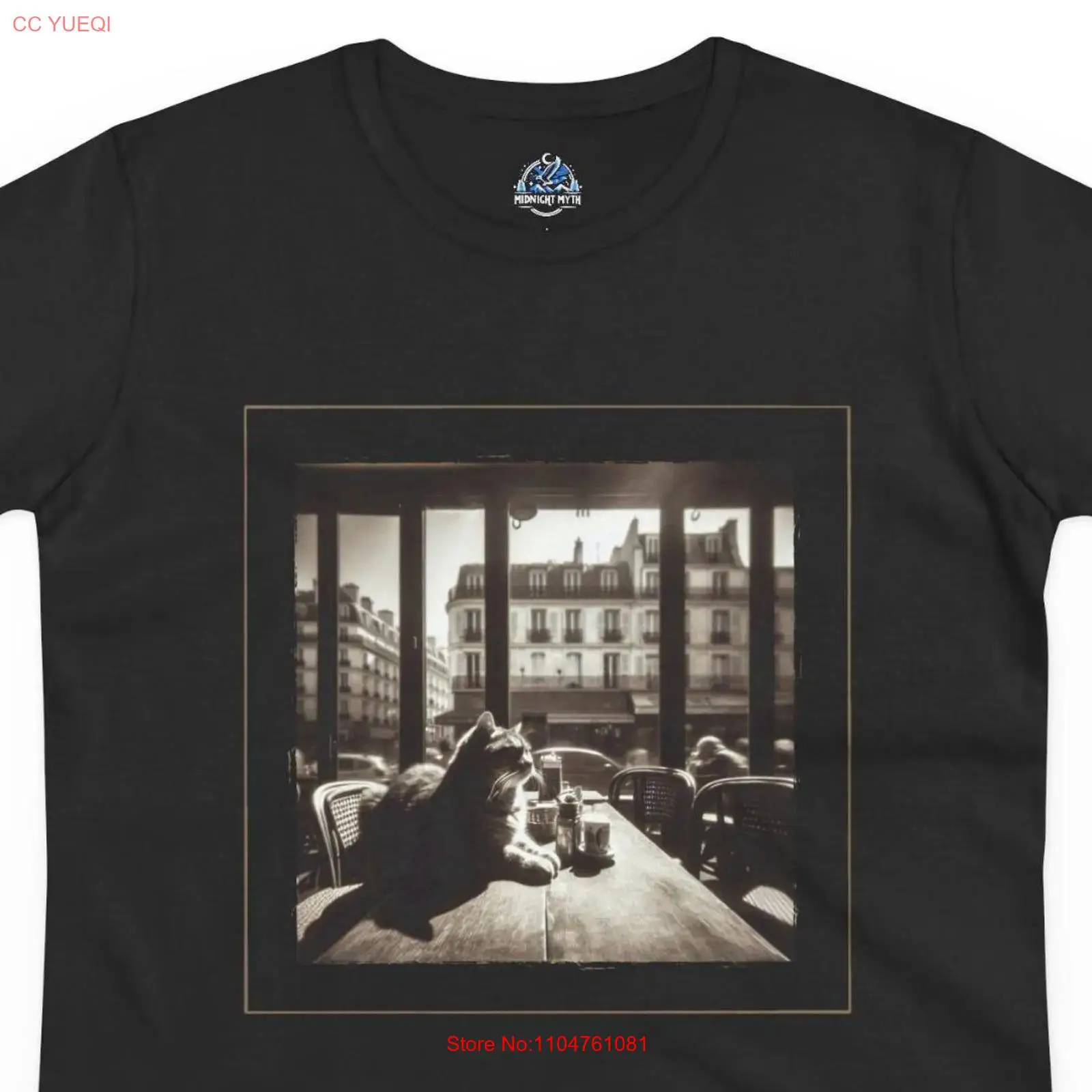 เสื้อยืดลายแมวตลกสไตล์วินเทจจา - Vintage Fashion In Paris บทวิจารณ์และราคา