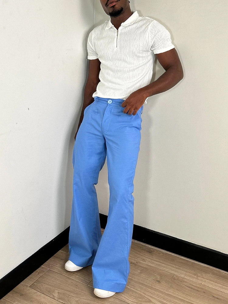 สไตล์กระดิ่งด้านล่าง Mens SLIM - Wide Leg Trouser 70S บทวิจารณ์และราคา