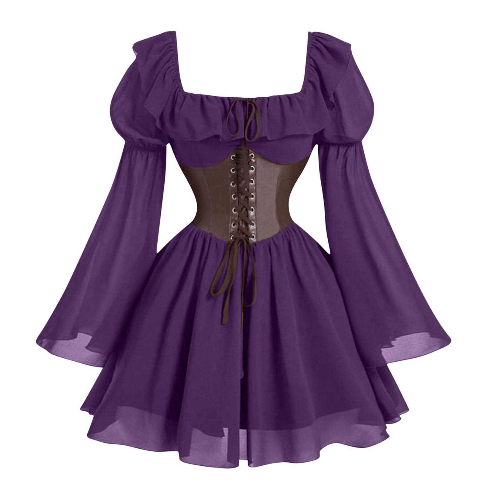 ชุดเดรสแขนยาวสไตล์เรอเนซองส์ยุ - Vintage Fashion Women Dresses บทวิจารณ์และราคา