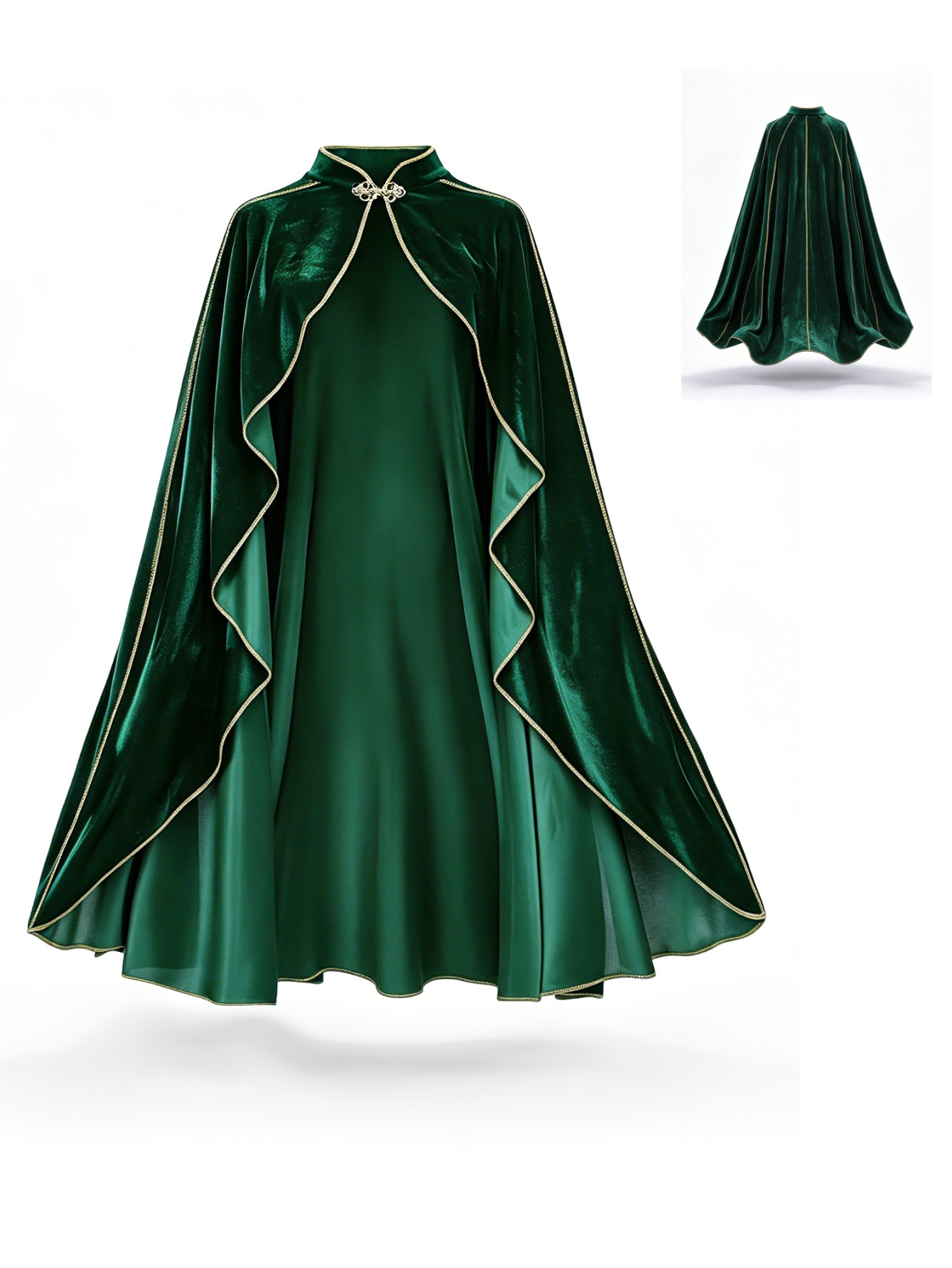 เสื้อคลุมกำมะหยี่สีเขียวสไตล์ว - Vintage Fashion Dresses บทวิจารณ์และราคา