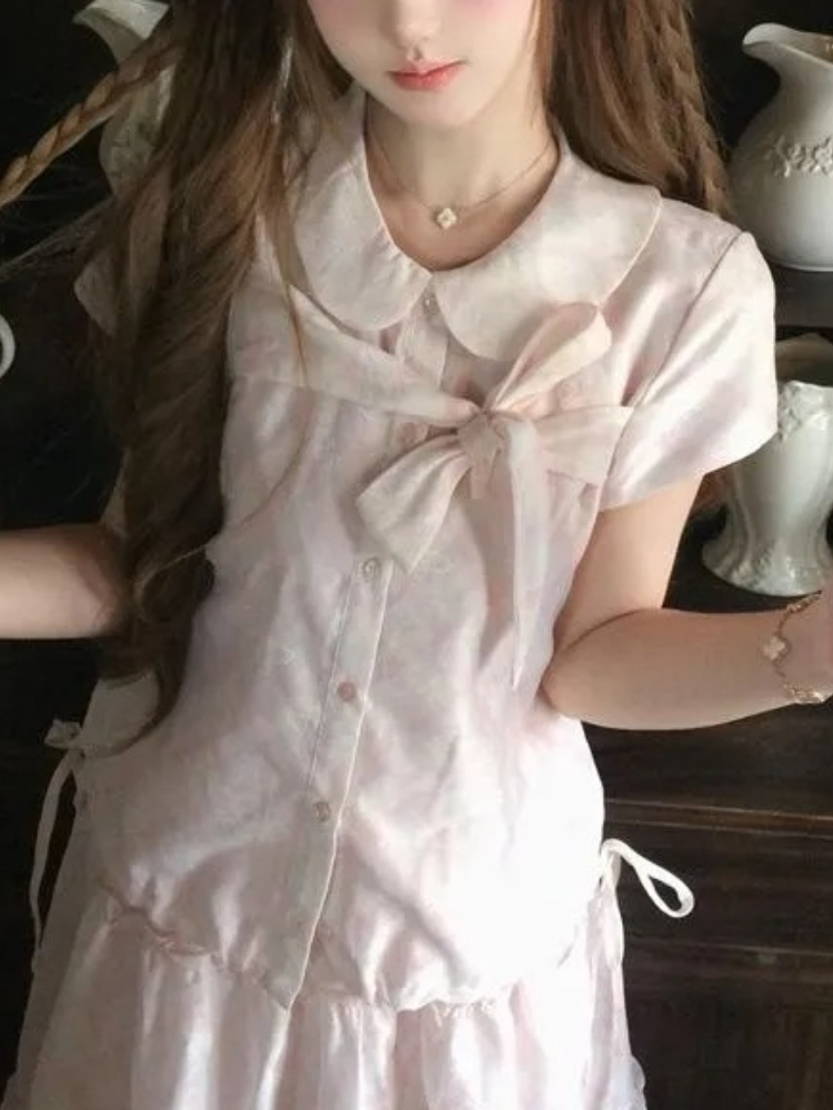 เสื้อคอปีเตอร์แพนสไตล์วินเทจญี - Vintage Fashion Outfit บทวิจารณ์และราคา